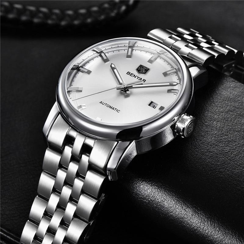 Classic New Sport Watch Top Luxury Automatic Mechanical Male Watches Water Resistent Genuine Leather Casual Men Wristwatch Stevvex